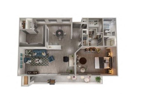 Floor plan for 1 bed, 1 bath, 1222 sqft
